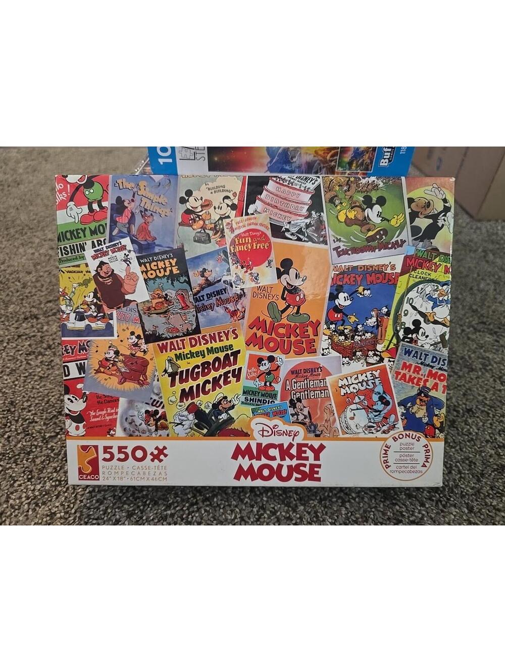 Ceaco Disney Mickey Mouse 550 Pc Puzzle Retro Cartoon